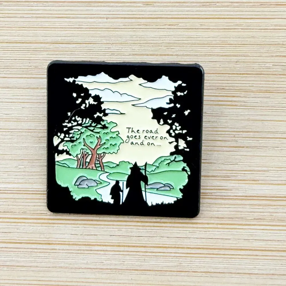 Fantasy Road Enamel Pin Adventure LOTR Nature Wanderlust Cottagecore Vintage